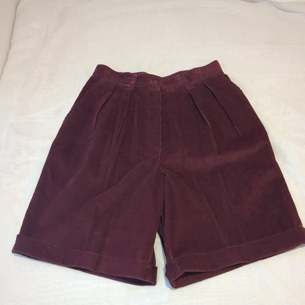 Vintage Pendleton Womens Y2k 90s Corduroy Pleated Bermuda Short Size 10 Preppy